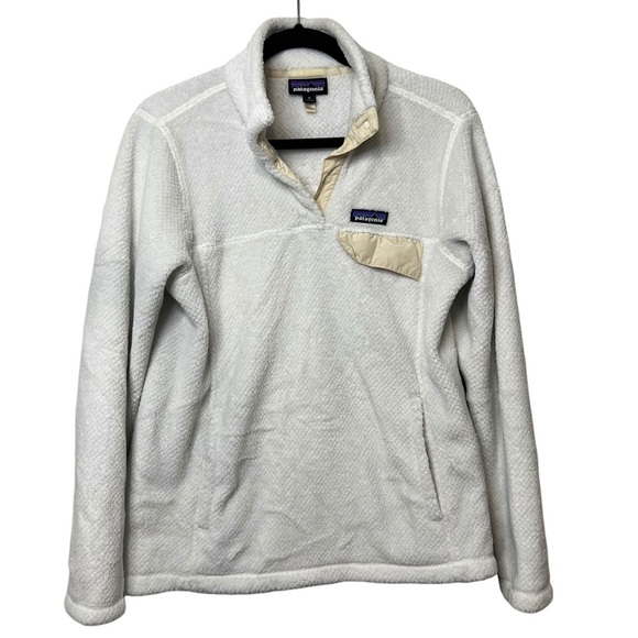 Patagonia Women's Medium Re-Tool Snap-T Pullover Jacket Fleece White M - Picture 1 of 7